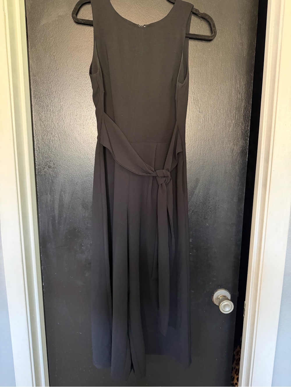 Everly Black Sleeveless Jumpsuit with Waist Tie